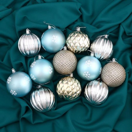 Set of balls plastic D-8 cm, 12 pcs "Lima" mix