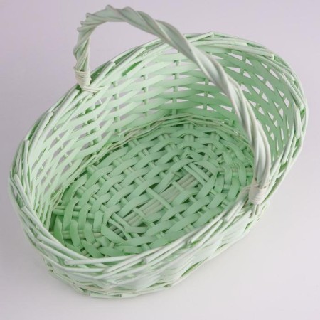 Wicker basket, willow, 30x21x12x25 cm, light salut-1
