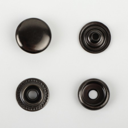 Installation button, omega (o-shaped), iron, d = 12 mm, black nickel color-2