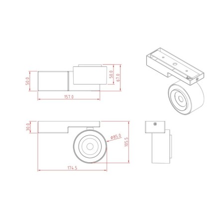 Technical C062CL-L12W3K, LED, 13 W, 175x67x106 mm, 1350 lm, 3000k, white lamp-3