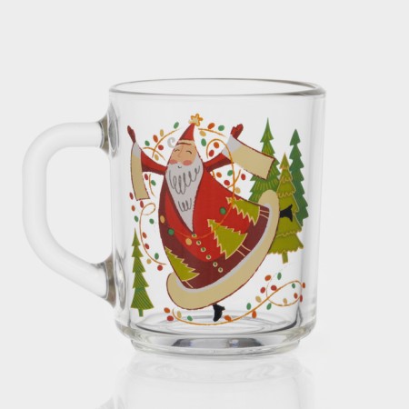 New Year's glass tea mug "Happy New Year", 200 ml, mix-6