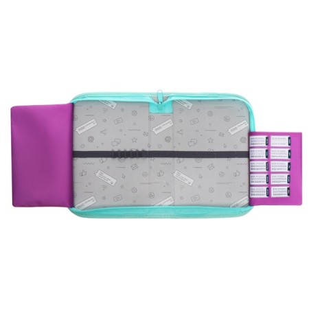 Penal 1 section 140 x 210 x 40 mm, folding pocket and cosmetic bag, fabric, calligrata top content "cat"-4