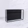 Square organizer for storage, 1 section, glass, 24 × 14 × 5 cm, transparent/black color