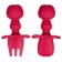 Set of children's cutlery, fork, spoon, pink color