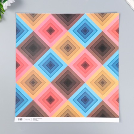 Scrapbooking paper bilateral "bright geometry" density 180 g 30.5x32 cm-3