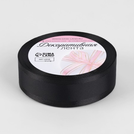 The tape is decorative, repression/satin, 25 mm, 9.1 ± 0.5 m, black No. 39-1
