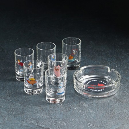 Set "jokes", 7 items: 6 piles 50 ml, ashtray-1