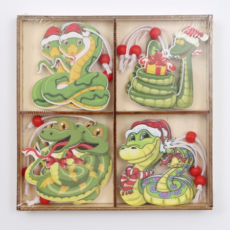 New Year! A set of pendants "Snake", in a wooden gift package, 12 pcs.-10