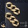 Earrings Metal "Chain" reptile, 3 links, color gold