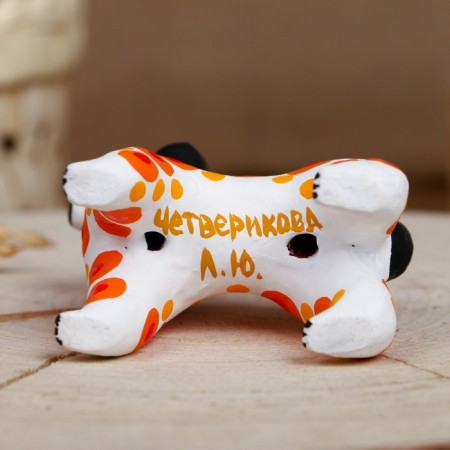 Dymkovo toy "Orange dog" 7 cm-2