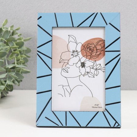 Photo frame plastic 10x15 cm "Chaos. Direct lines" Blue 18.3x13.5 cm