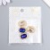 Decor for creativity Metal "Environmental medallion" bright blue crystal rhinestones 2x1.5 cm