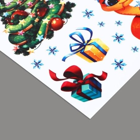 New Year's stickers on windows, vinyl “Snake 2025”, reusable, 20 x 34.5 cm, New Year-2