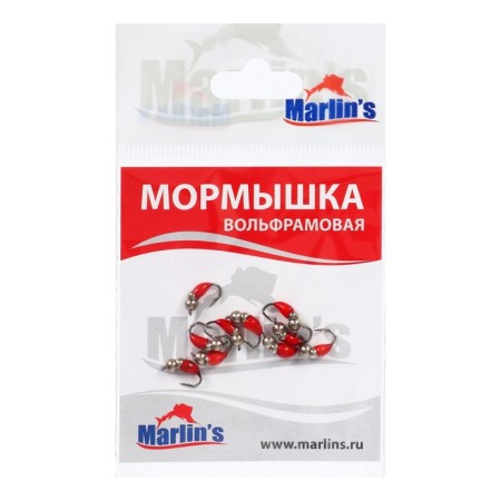 Mormyshka Wolfram Marlin’s Murash No. 1, 3 mm, 0.3 g, Nickel color, 10 pcs.-1