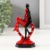 Polystone souvenir "Lovers in heart with rhinestones" Red-black 12.5x6.5x4.5 cm