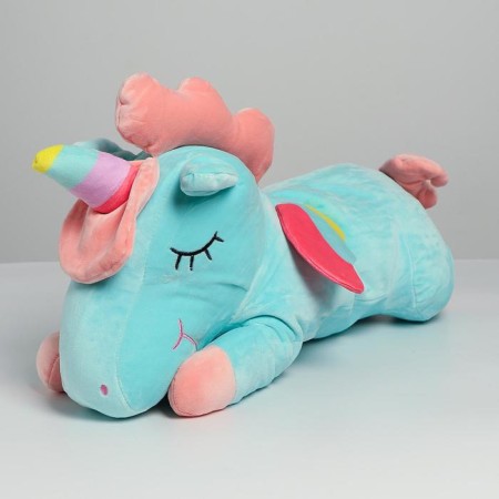 Soft toy "Unicorn", with a blanket, blue color-1