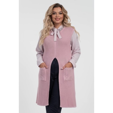 Women's vest, size 52, pink color-3