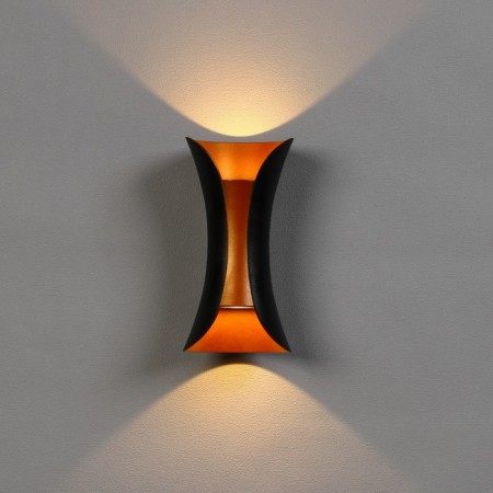 Facade lamp "Elegant", FSD-035, 10W, 3000k, 1 beam, IP65, 220V, layer, black and gold. 10084-2