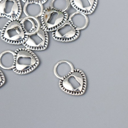 Decor for creativity Metal "Hanging lock - heart" silver 288M008 1.7x1.2 cm