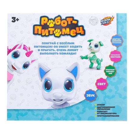 Robot dog “Peteum” WoW TOYS, on the control panel, interactive: sound, light, dancing, on the battery, pink-13