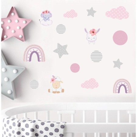 Interior color sticker "Cute animals and rainbow" 30x60 cm-5