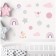 Interior color sticker "Cute animals and rainbow" 30x60 cm