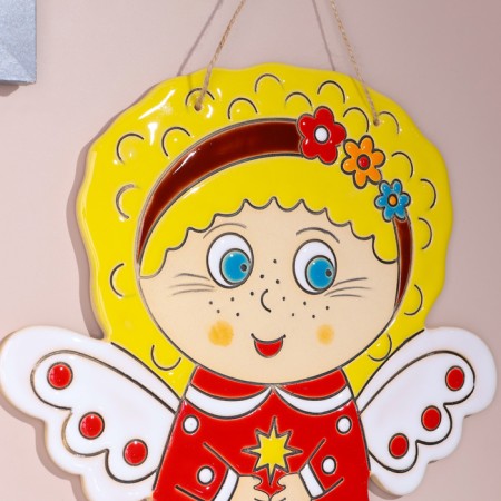 Panel "Angel", 22x21 cm, Mayolika-3