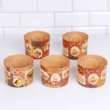 Paper form for the cake "Retro" 124 x 90 mm, (packaging 1200 pcs) mix-1