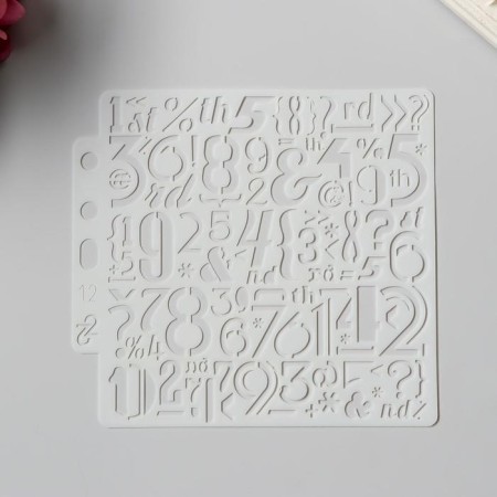Stencil plastic "Figures and signs" 13x14 cm