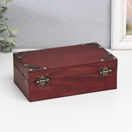 Casket wood chest "Claim" with rivets 18x11.5x6 cm-3