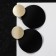 Earrings Metal "Trend" convex ovals, black color in matte gold