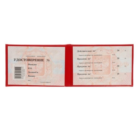 Certificate of 100 x 65 mm, calligrata, foambone cover (chubby), boumvinyl, red color-4