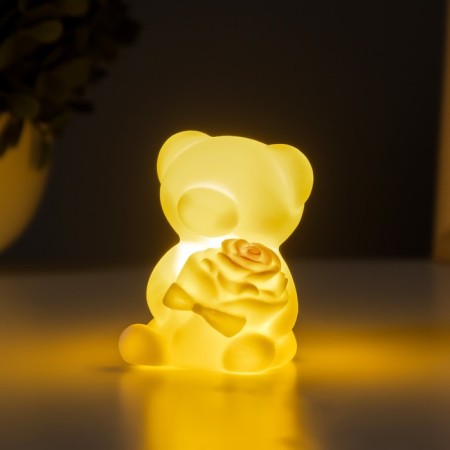 Nightlight "Bear with a rose" 2W LD LR44 white 4x5.5x7cm-2