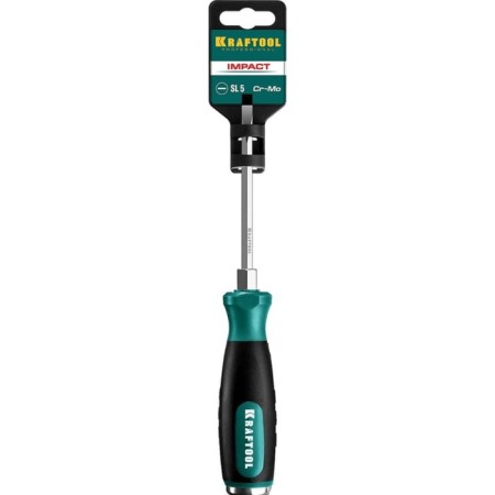 Sprinking screwdriver Kraftool impact, two -component handle, CRMO, SL5 x 100 mm