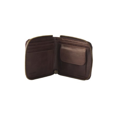 Male purse at Camel Premium zipper, brown color-2