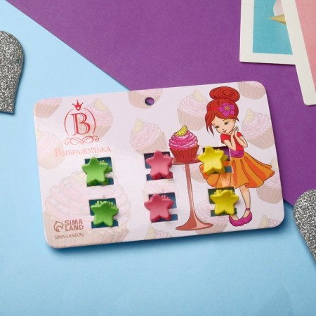 Hair crab "Little Joy" (set of 6 pcs) star, 1.2 cm, mix