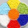 Glass beads 12/0 in the flower "paints" color gloss 7 colors x 8 g 8.2x8.2x2 cm