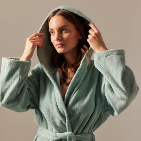 Terry robe with a hood Women's SL Home: Basic "Azzura", Rr. M, 100% HL, 420 g/m2-2