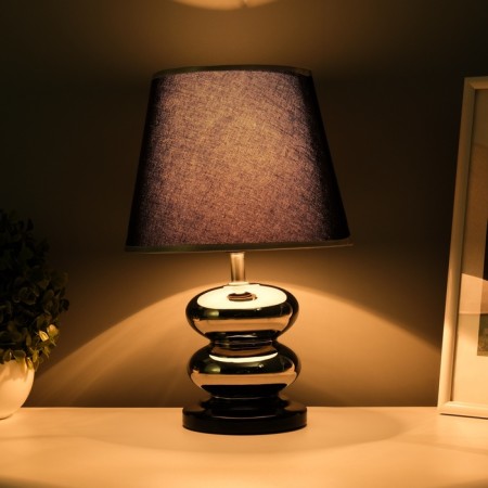Traffic lamp with lampshade Risalux "dew", 1 × 40 W, E27, chrome/black, 20 × 20 × 32 cm-3