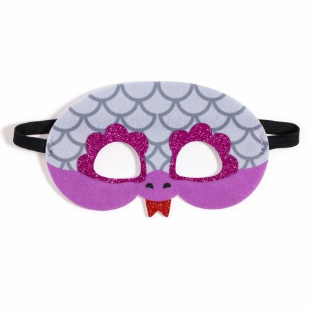 Carnival mask "Funny snake" color silver color-2