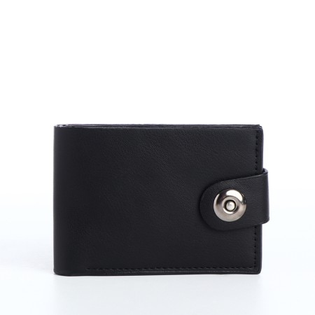 Men's purse on a magnet, a department for cards, coins, black color