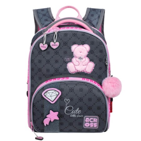 School backpack by Ergon. Spray Across 194 37*28*12 Virgo + Pen, Mesh Ser/Rose 24-194-12