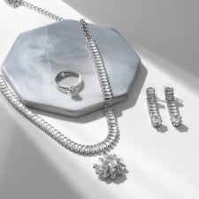 Set 3 objects: earrings, necklaces, ring 