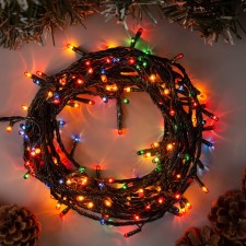 Garland “thread” 7 m, IP20, dark thread, 180 lamps, glow of multi, 8 modes, 220 V