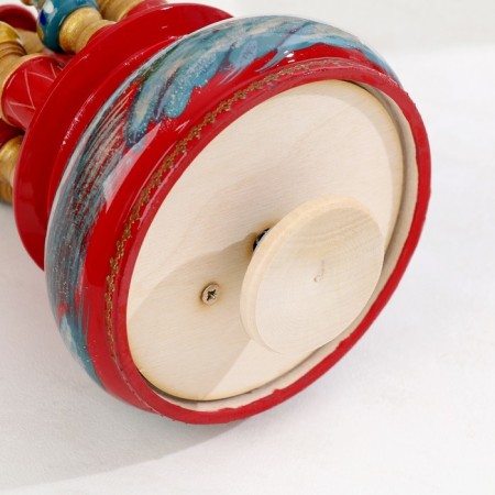 Musical souvenir "Temple", winter, red background, manual painting-3