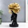 Polystone souvenir "Girl in a rose hat" Black with gold 30x18x16 cm