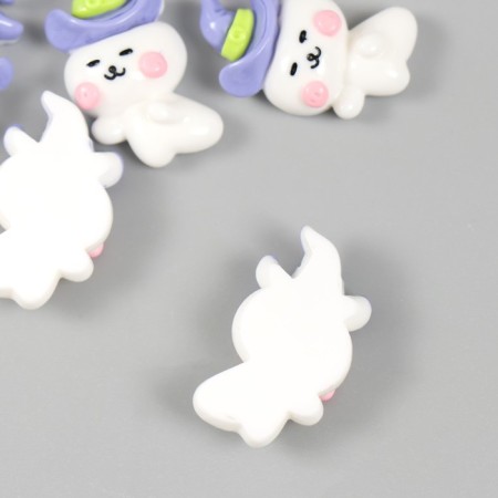 Decor for creativity Plastic "cat is rosy, in a witch hat" 2.8x1.8x0.8 cm-1