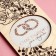 Wooden Carved "Wedding" envelope, rings, 16.5 x 8 cm