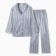 Female pajamas (shirt, trousers) kaftan "strip", gray-blue, size 40-42
