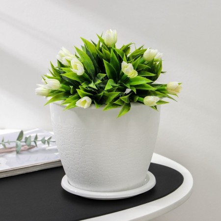 Pot with the Podon "Rosalia" 3.2 l, the color is white